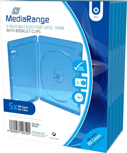 MediaRange Retail-Pack BluRay Cases Single: Winkelpakket BluRay-hoezen enkelvoudig