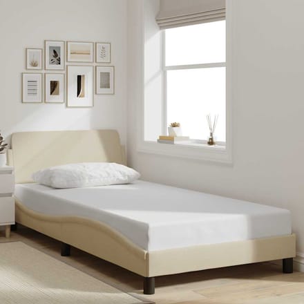 vidaXL - Bedframe - "Dover" - 100x200 - cm - stof - crèmekleurig