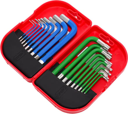 AWTOOLS Serie - Inbussleutels HEX/TORX - 1,5-10,0mm - 18 Stuks - CrV Staal