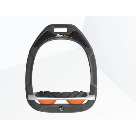 Ingelaste Stijgbeugels Anthraciet/Grijs/Oranje Flex-On Green Composite
