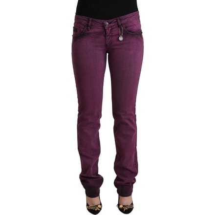 Costume National Women's Purple Cotton Stretch Slim Fit Denim Jeans