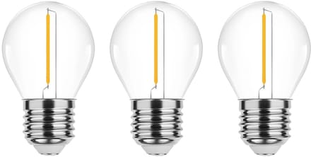 Modee E27 LED Filament Lamp 1W - 70lm - 2700K - Extra Warm Wit - LED Kogellamp G45 - Vervangt 10W Gloeilamp - 3 stuks