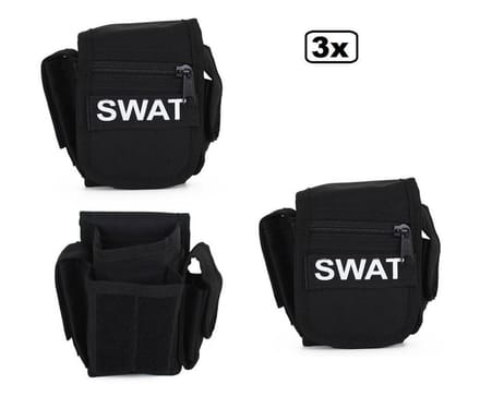 3x Riem tas zwart SWAT