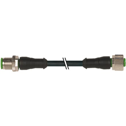 M12 Dubbelzijdige Sensor Kabel 5m PUR Zwart - 7000-40041-6350500