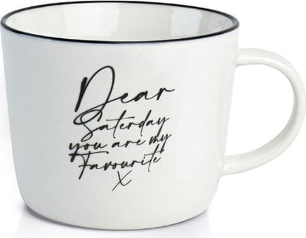 Dutch Rose Loft Zwart-Wit Mok Dear Saturday 32 cl