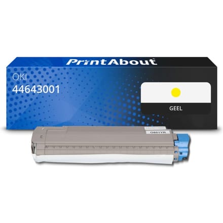PrintAbout huismerk Toner 44643001 Geel Geschikt voor OKI