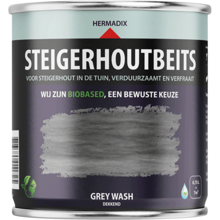 Hermadix Steigerhoutbeits - 0,75 liter - Grey wash