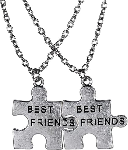 Fako Bijoux® - Vriendschapsketting - BFF Ketting - Best Friends - Puzzelstukjes Groot