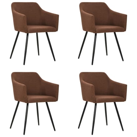 vidaXL Eetkamerstoelen 4 st stof bruin
