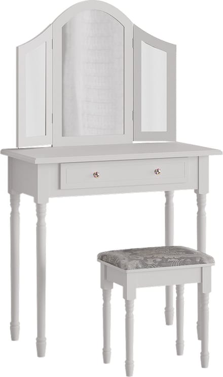 Vicco Kate Kaptafel set met kruk – 80 cm met kruk Wit