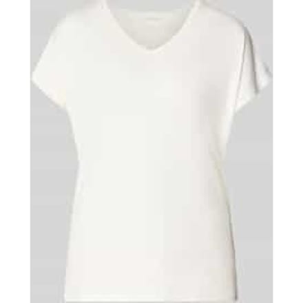 T-shirt van mix van viscose en elastaan met v-hals