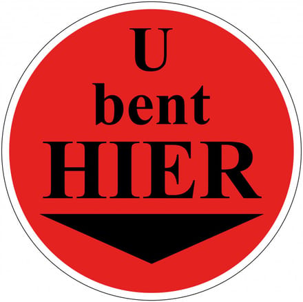 U bevindt zich hier sticker 150 mm