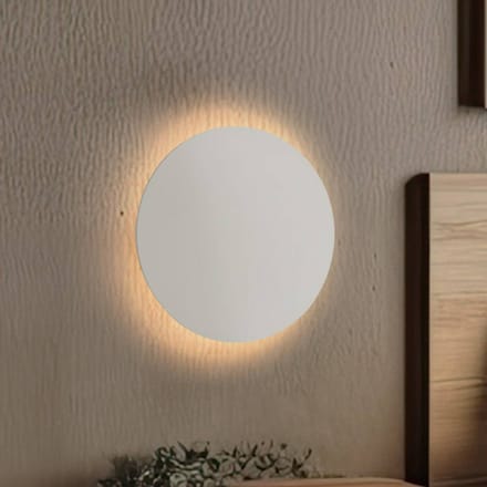 TK Lighting Wandlamp Luna, beige, indirect licht, Ø 30 cm, staal