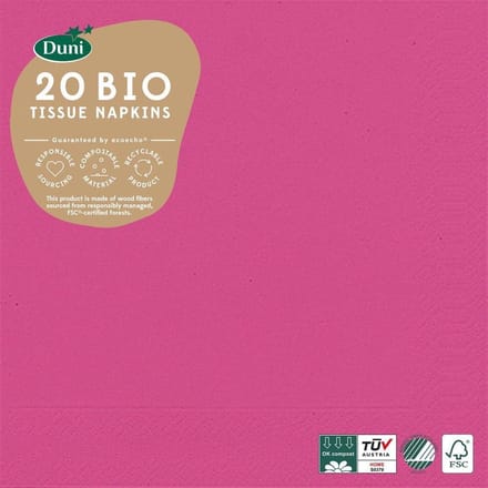 Duni servetten Fuchsia 3-laags 33x33