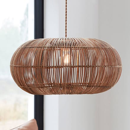 PR Home Zuri hanglamp van rotan, Ø 61 cm