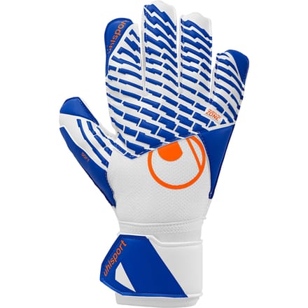 Uhlsport FM Soft Advanced White/Royal Blue/Fluo Orange - Keepershandschoenen - Maat 4