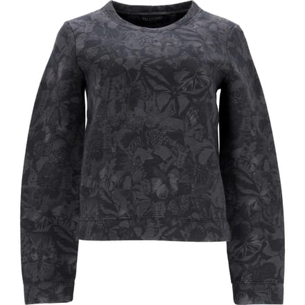 Valentino Vlinderprint Sweater in Grijze Katoen