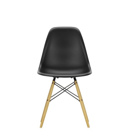 Vitra - DSW Eames Plastic Sidechair - gelige esdoorn - diepzwart RE
