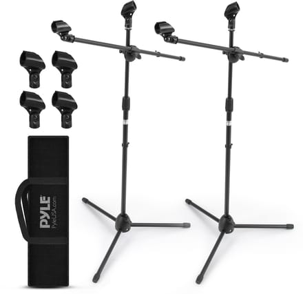 Pyle Microfoonstandaard 2-pack – Universele Verstelbare Tripod – In hoogte verstelbaar met 5/8″ adapter – Inclusief draagtas