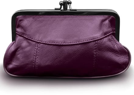 THL Design - Dames Knip Beurs - Portemonnee Dames - Echt Leer Bordeaux rood