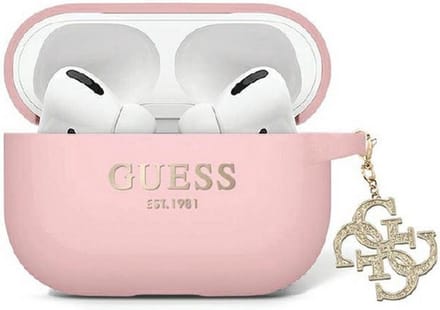 Guess Glitter Charm Silicone Case - Geschikt voor Apple Airpods Pro 2 (2e gen) - Roze
