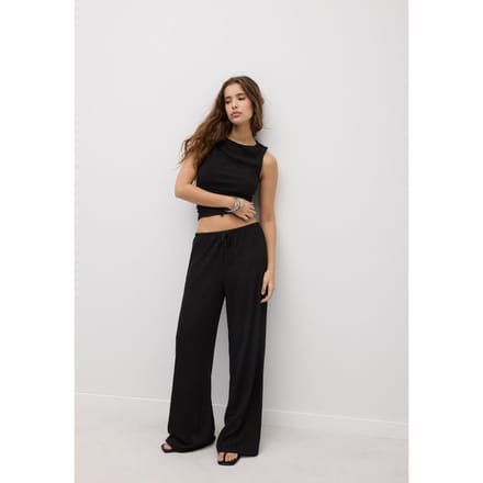 Stradivarius Top met textuur en plooien  Zwart M