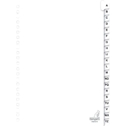 Kangaro tabbladen - A4 - karton - 190 grams - wit - 23-gaats - 20-delig letters A-Z