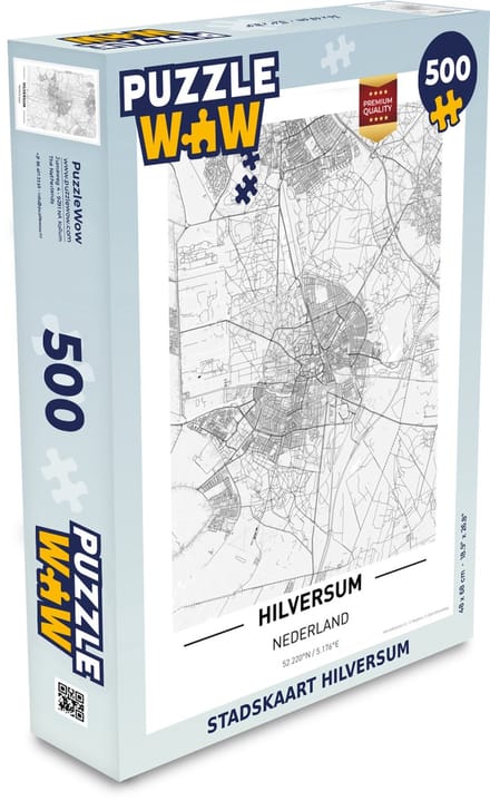 Puzzel Stadskaart Hilversum - Legpuzzel - Puzzel 500 stukjes - Plattegrond