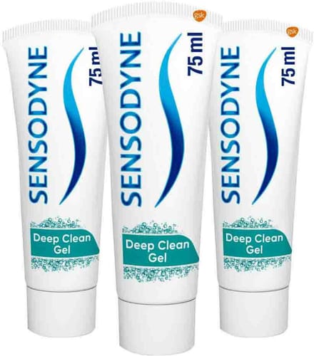 3x Sensodyne Tandpasta Deep Clean Gel 75 ml