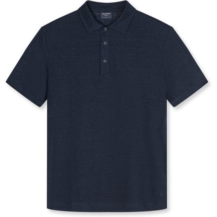 regular fit poloshirt van mix van linnen en elastaan