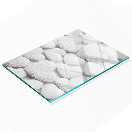 Decoratieve glazen serveerplank met hartjesmotief voor het serveren van snacks, 80x52 cm