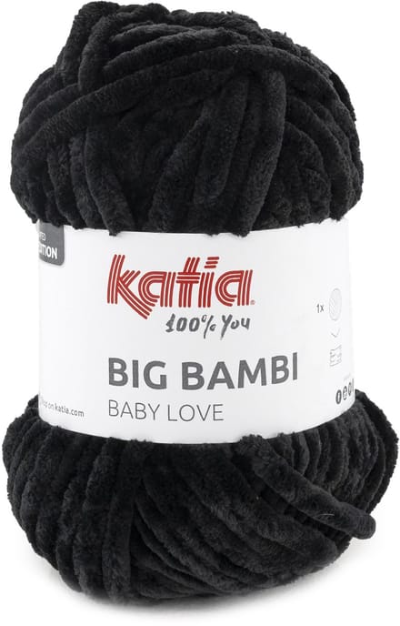 Katia Big Bambi - 109 zwart - XXL Chenille Garen