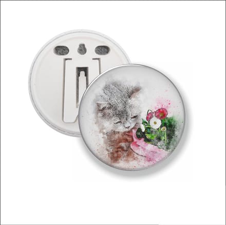 Button Met Clip - Kat