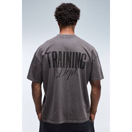 Training Dept Oversized Gewassen T-shirt Met Verlengde Hals | Chocolate | Size Medium