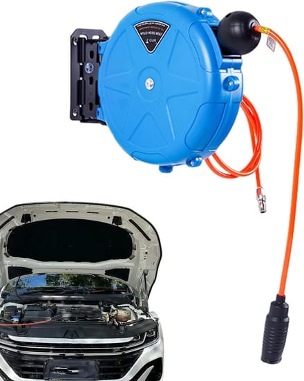 Luchtslanghaspel - Persluchtslanghaspel Oproller - Werkplaats Organiseren - Automatisch Oprollen - 10 meter - Blauw