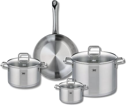 Set van 1 Koekenpan 28 cm en 3 kookpotten 14, 20 en 26 cm Elo Profi Citrin