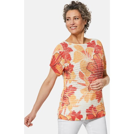 Pullover - koraalrood / gedess. - Gr. 22 van Goldner Fashion