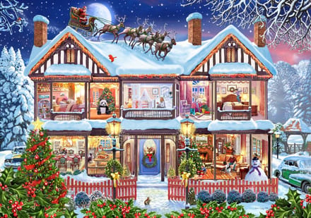 Bluebird Puzzle kerst puzzel Christmas House - 2000 stukjes karton.