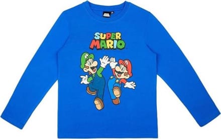 Super Mario t-shirt - blauw - Maat 104 / 4 jaar