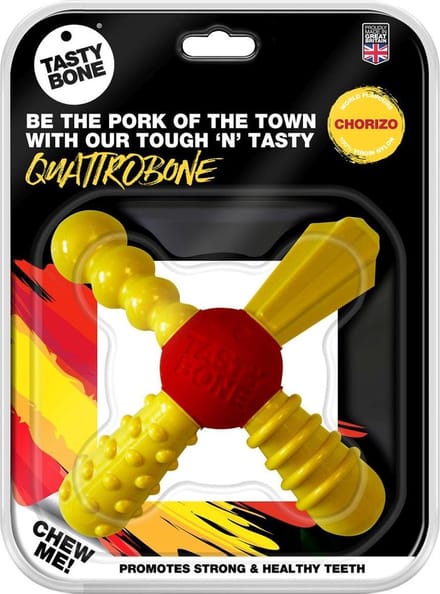 TastyBone - Small - Quattro Bone - Chorizo - Hond - Kauwspeelgoed - Vegan - Kluif - Nylabone