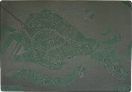 Place Maps Placemat Stadskaart Antwerpen - Kunstleer - Mosgroen - 1 Stuk