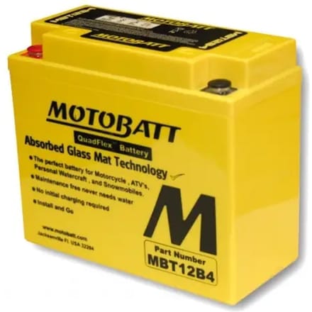 Motorfiets accu Motobatt MBT12B4 (2 poles)
