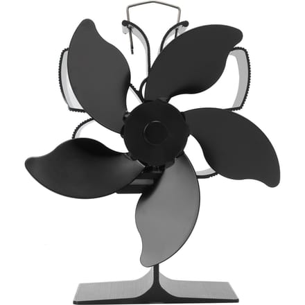 Hitteaangedreven Haardventilator Zwart Kachelventilator 5 Bladen Thermische Kracht Hittebestendig Eco black