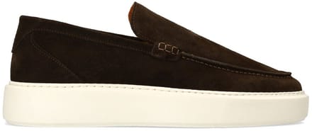 Manfield - Heren - Bruine suède loafers - Maat 41