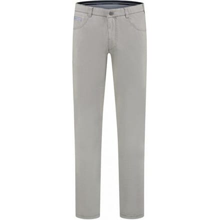 Com4 Broek Swing Front Cotton Trousers Fine Structure Pattern Licht Beige / male