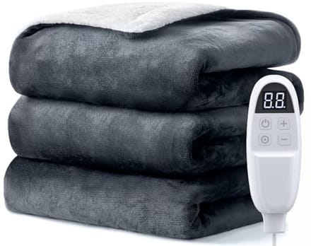 Elektrische Deken - Verwarmde Deken - Comfort Verwarmen - 6 Warmtestanden Timer - 130 x 180 cm - Grijs