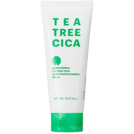 Nature Republic Green Derma Tea Tree Cica Acne Schuimreiniger 150ml white