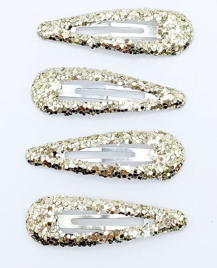Klik-klak haarspeldjes goud glitter