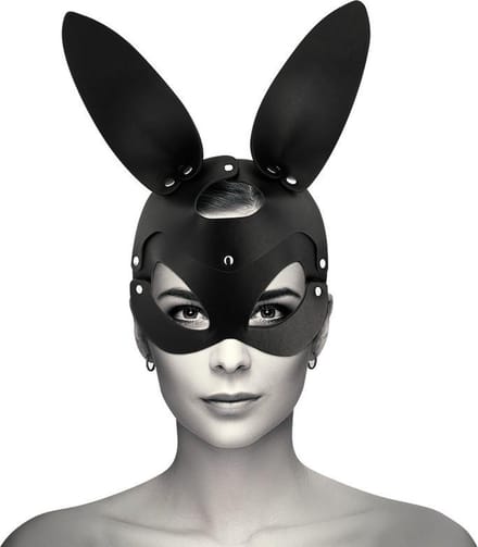 COQUETTE VEGAN LEATHER MASK WITH BUNNY EARS | BDSM | Fetish | Bondage | Woman Mask