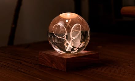 Gingko - Amber Crystal Ball Night Light - Tennis Rackets